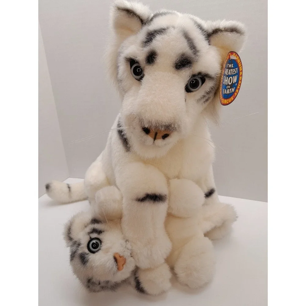 Ringling Brothers Bros Barnum & Bailey Circus Plush White Tiger w/Cub 13